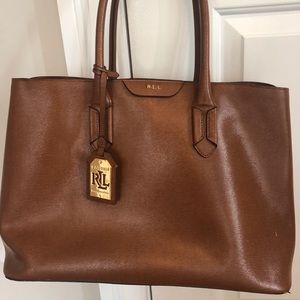 Lauren Ralph Lauren Brown Leather Tote